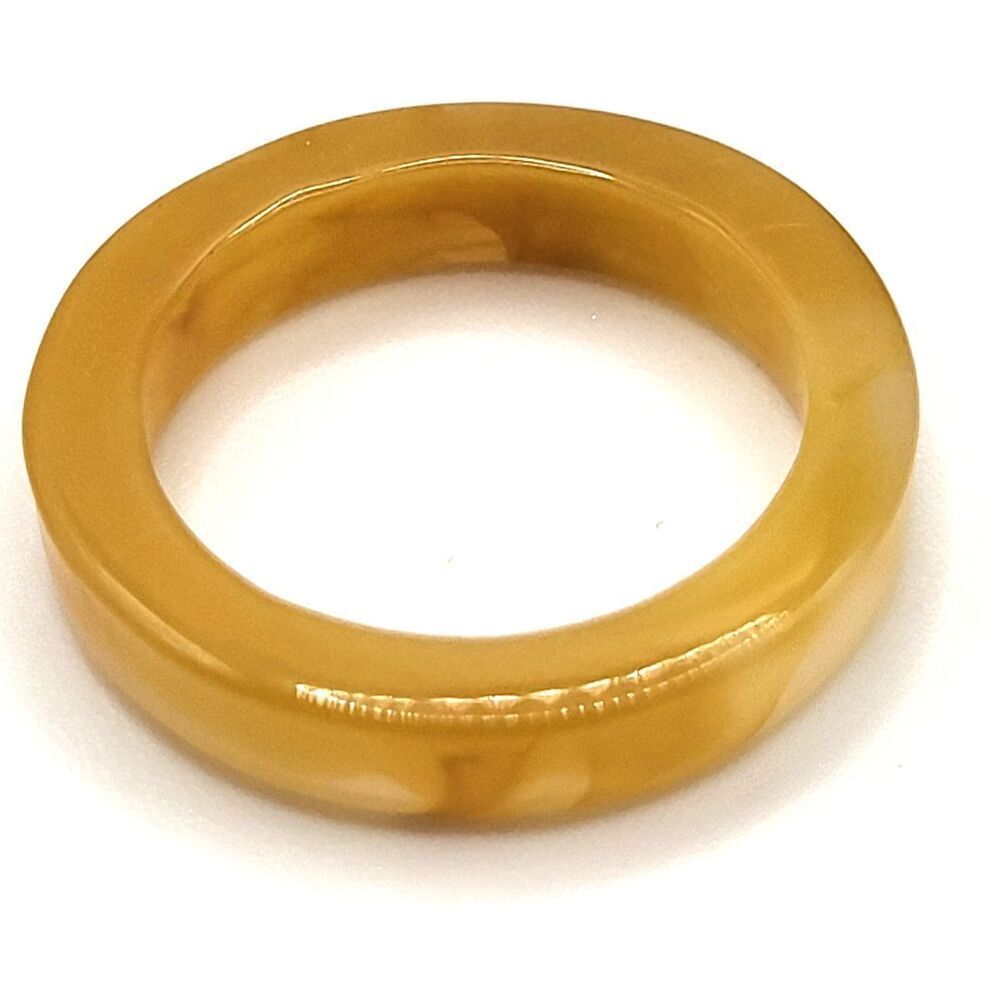 New Without Tags Chunky Clear Orange Marbled Acrylic Ring Size 7.5